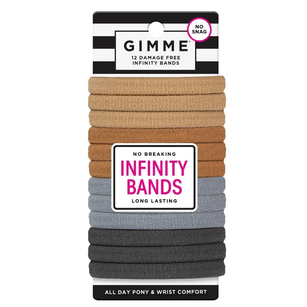 4/$20 Gimme Medium Fit Ponytail Holder Hair Tie, Neutral Colors, 12 Ct